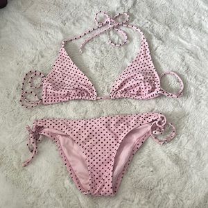 Pink polka dot bikini